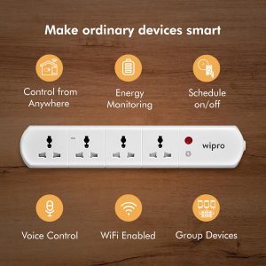 Wipro Smart Wi-Fi Extension Board with 4 Universal Socket